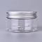 Plastic Empty Cosmetic Containers, with Aluminum Screw Top Lids, Clear, 4.3x7.05cm, Capacity: 100ml(3.38 fl. oz)