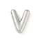 Rack Plating Brass Pendants, Long-Lasting Plated, Lead Free & Cadmium Free, Platinum, Letter V, 17x14x4mm, Hole: 1.8mm