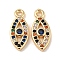Brass Micro Pave Colorful Cubic Zirconia Pendants, Cadmium Free & Nickel Free & Lead Free, Evil Eye, Real 18K Gold Plated, 13.5x6x2mm, Hole: 1.2mm