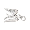Brass Pendants, with Jump Ring, Cadmium Free & Nickel Free & Lead Free, Bird, Platinum, 17.5x16x3.5mm, Hole: 3.5mm