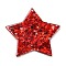 Acrylic with Paillettes Pendants, Star, FireBrick, 42.5x45.5x2mm, Hole: 1.6mm