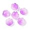 Transparent Spray Paint Glass Beads, Flower, Medium Orchid, 14x14x5mm, Hole: 1.5mm