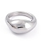 Non-Tarnish Unisex 304 Stainless Steel Finger Rings, Round Shape, Stainless Steel Color, Size 7, 3.2~9.8mm, Inner Diameter: 17.3mm