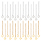 40Pcs 2 Colors 304 Stainless Steel Curb Chain Extender, End Chains with 202 Stainless Steel Heart Chain Tabs Charms, Golden & Stainless Steel Color, 59~65mm, 20Pcs/color