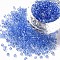 Glass Seed Beads, Transparent, Round, Light Blue, 8/0, 3mm, Hole: 1mm, about 666 beads/30g