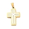 304 Stainless Steel Pendants, Cross Charms, Ion Plating(IP), Golden & Stainless Steel Color, 28x18.5x3mm, Hole: 5.8x3.4mm