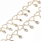 Handmade Brass & Glass Chains, for Necklaces Bracelets Making, Long-Lasting Plated, Soldered, with Spool, Heart, Light Gold, 7.5x6.5x1mm, about 16.40 Feet(5m)/Roll