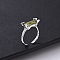 925 Sterling Silver with Cubic Zirconia Open Cuff Rings for Women, Tree Stump, Rhodium Plated, Platinum, Inner Diameter: 16~19mm