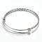 Tarnish Resistant Adjustable 304 Stainless Steel Expandable Bangle Making, Stainless Steel Color, 2-3/8 inch(59mm)