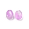 Transparent Glass Beads, Coffee Bean, Baking Paint, Violet, 11x8.5x6.5mm, Hole: 1mm
