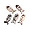 Handmade Porcelain Big Pendants, Fish, Fancy Antique Glazed Porcelain, Coconut Brown, 64~66x28~30x11~12mm, Hole: 4~4.5mm
