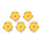 Light Gold Plated Alloy Enamel Pendants, Flower, Gold, 13x11.5x3mm, Hole: 1.6mm