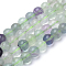 Natural Fluorite Beads Strands, Round, 10x9.5mm, Hole: 1mm, about 38pcs/strand, 14.5 inch
