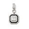 Brass Micro Pave Cubic Zirconia Pendants, Cadmium Free & Lead Free, with Enamel, Platinum, 40x30x20.5mm, Hole: 8x5mm