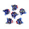 Handmade Lampwork Beads, Fish, Dark Blue, 14.5~19x17~21.5x9~10mm, Hole: 1.2~1.4mm, about 29~30pcs/strand, 17.32~18.50''(44~47cm)