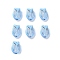 Plating Opaque Acrylic Beads, Metal Enlaced, Tulip, Light Sky Blue, 16x11.5x7mm, Hole: 2mm, about 670pcs/500g