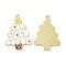 Christmas Alloy Enamel Pendants, Golden, Christmas Tree, 24x17x1mm, Hole: 1.5mm