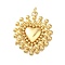 Brass Pendants, Heart Charms, Lead Free & Cadmium Free, Rack Plating, Long-Lasting Plated, with Jump Ring, Real 18K Gold Plated, 35x27.5x3.5mm, Hole: 3mm
