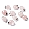 Natural Rose Quartz Pendants, with Platinum Brass Loops, Puffy Heart, 18~19x15~15.5x7~10mm, Hole: 6x2.5~3mm