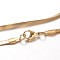 Ion Plating(IP) 304 Stainless Steel Snake Chain Necklaces, with Lobster Claw Clasps, Golden, 17.7 inch(45cm), 3~3.3x0.7mm
