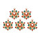 Rack Plating Alloy Pendants, with ABS Plastic Imitation Pearl and Colorful Rhinestone, Cadmium Free & Nickel Free & Lead Free, Christmas Snowflake, Light Gold, 24.5x19x5.5mm, Hole: 1.8mm