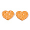 Resin Cabochons, Imitation Food, Heart Biscuit, Sandy Brown, 26.5x30x5mm