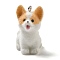 Flocky Resin Pendants, with Platinum Iron Loop, Corgi, 31x18x23mm, Hole: 2mm