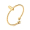 304 Stainless Steel Open Cuff Rings, Jewely for Women, Real 18K Gold Plated, Letter I, Inner Diameter: 19mm, Letter: 8x3mm