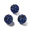 Acrylic Rhinestone Ball Beads, Sparkling Beads with Hexagon Patterns, Round, Black, 20x18.5mm, Hole: 2.8mm