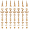 72Pcs 9 Styles Brass Bead Caps, Real 24K Gold Plated, 7.5~40.5x8.5x1mm, Hole: 1~2mm, 8pcs/style
