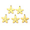 PVD Vacuum Plating 304 Stainless Steel Pendants, Laser Cut, Flower, Real 18K Gold Plated, 16x14x1mm, Hole: 1.2mm