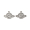 Non-Tarnish 304 Stainless Steel Pendants, Laser Cut, Planet Charm, Stainless Steel Color, 12.5x17x1mm, Hole: 1.5mm