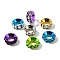 Brass Rhinestone Spacer Beads, Cadmium Free & Lead Free, Long-Lasting Plated, Rack Plating, Ring, Mixed Color, 15x5.5mm, Hole: 7mm