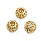 Brass Micro Pave Cubic Zirconia Europe Beads, Large Hole Beads, Long-Lasting Plated, Cadmium Free & Lead Free, Round, Real 18K Gold Plated, 10x9mm, Hole: 5mm