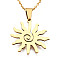 201 Stainless Steel Pendants Necklaces, with Cable Chains and Lobster Claw Clasps, Sun, Golden, 17.71 inch(45cm), 1.5mm