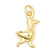 Brass Pendants, Long-Lasting Plated, Lead Free & Cadmium Free, Rack Plating, with Jump Ring, Real 18K Gold Plated, Duck, 16.5x10x6mm, Hole: 3mm