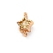 Brass Cubic Zirconia Star Connector Charms, Cadmium Free & Nickel Free & Lead Free, Real 18K Gold Plated, Yellow, 10.5x6x3.5mm, Hole: 0.9mm
