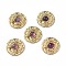 PVD Vacuum Plating 201 Stainless Steel Natural Amethyst Pendants, Real 18K Gold Plated, Flat Round Charms, 19x5mm, Hole: 1.8mm