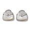 Brass Micro Pave Cubic Zirconia Peg Bails Pendants, for Half Drilled Beads, Cadmium Free & Nickel Free & Lead Free, with Shell, Bag, Real Platinum Plated, 14.5x15x5.5mm, Hole: 6x2mm, Pin: 0.6mm