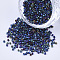 Electroplate Glass Cylinder Beads, Seed Beads, Frosted, Metallic Colours, Round Hole, Colorful, 1.5~2x1~2mm, Hole: 0.8mm, about 8000pcs/bag, about 85~95g/bag