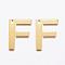 304 Stainless Steel Charms, Letter, Initial Charms, Real 18k Gold Plated, Letter.F, 11x6~12x0.8mm, Hole: 1mm