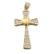 Brass Micro Pave Cubic Zirconia Pendants, Cross, Rack Plating, Long-Lasting Plated, Lead Free & Cadmium Free, Real 18K Gold Plated, 41x23.5x4mm, Hole: 5x3mm