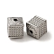 Non-Tarnish 304 Stainless Steel Beads, Cube, Stainless Steel Color, 9.5x7.5x7.5mm, Hole: 1.8mm