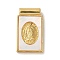 Rack Plating Religion Brass Pave Shell Rectangle Pendants, Virgin Mary Charms, Lead Free & Cadmium Free, Long-Lasting Plated, Real 18K Gold Plated, 24x14x4.5mm, Hole: 2mm