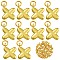 10Pcs Rack Plating Brass Pendants, with Jump Ring, Lead Free & Cadmium Free & Nickel Free, Long-Lasting Plated, Letter X, 17.5x14.5x4.5mm, Hole: 2.5mm