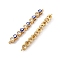 Brass Pave Clear Cubic Zirconia Connector Charms, Evil Eye Links, with Enamel, Real 18K Gold Plated, Cadmium Free & Nickel Free & Lead Free, 45x4x3mm, Hole: 1mm