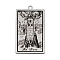 Non-Tarnish 201 Stainless Steel Pendants, Laser Engraved Pattern, Tarot Card Pendants, The Tower XVI, 40x24x1mm, Hole: 2mm