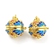 Rack Plating Brass Cage Pendants, with Enamel, Long-Lasting Plated, Cadmium Free & Lead Free, Round, Golden, 22.5x18.5x21mm, Hole: 4mm, Inner Measure: 16.5mm