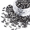 Metallic Colours Glass Bugle Beads, Round Hole, Gray, 3~8x2mm, Hole: 0.7mm, about 450g/pound