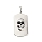 304 Stainless Steel Enamel Pendants, Rectangle with Skull Charms, Stainless Steel Color, 41.5x21.5x7mm, Hole: 8x4.5mm